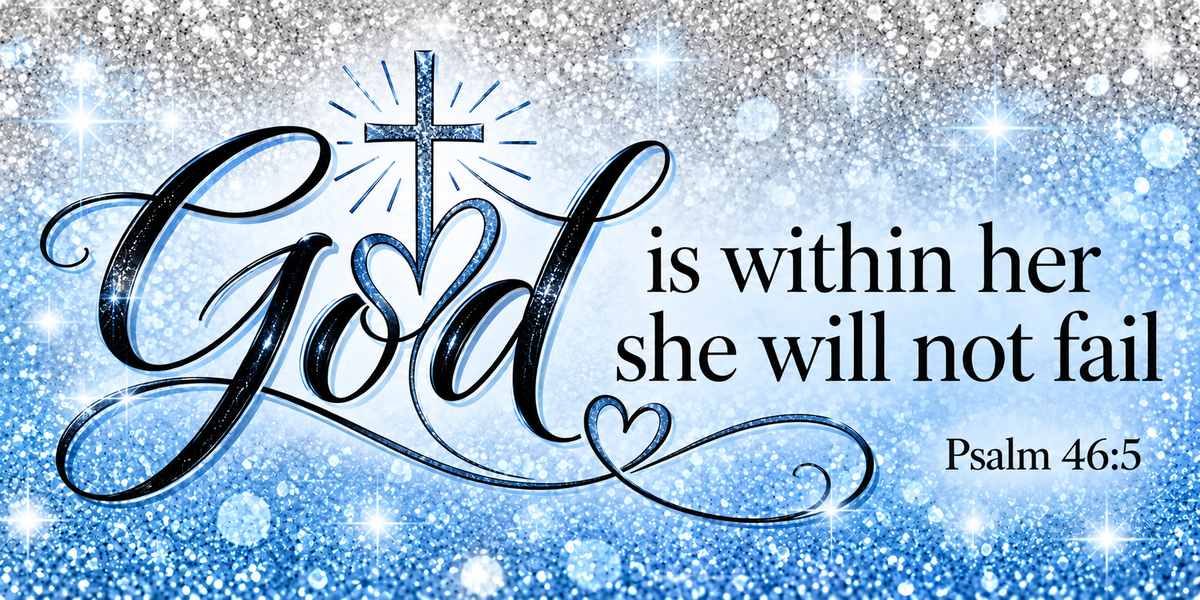 God Is Within Her Decorative License Plate – Psalm 46:5 – 12" x 6"