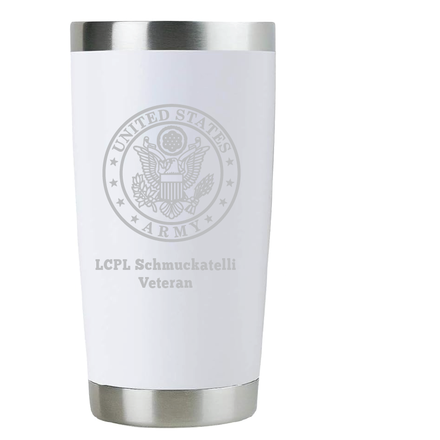 20oz US Army Tumbler – Custom Engraved Stainless Steel Travel Mug (USA02)