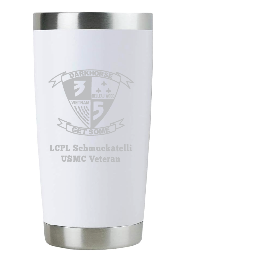 20oz USMC Marine Corps Tumbler – Custom Engraved Stainless Steel Travel Mug (USMC05)