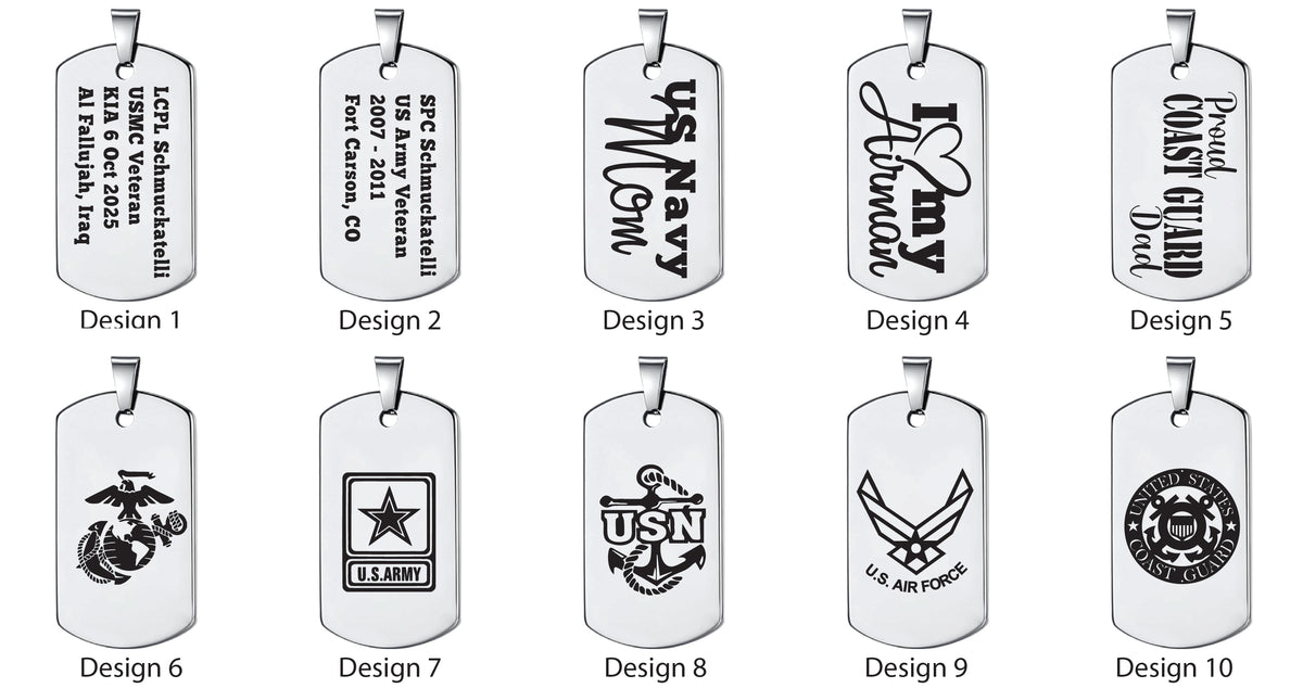Personalized Commemorative Military Dog Tag