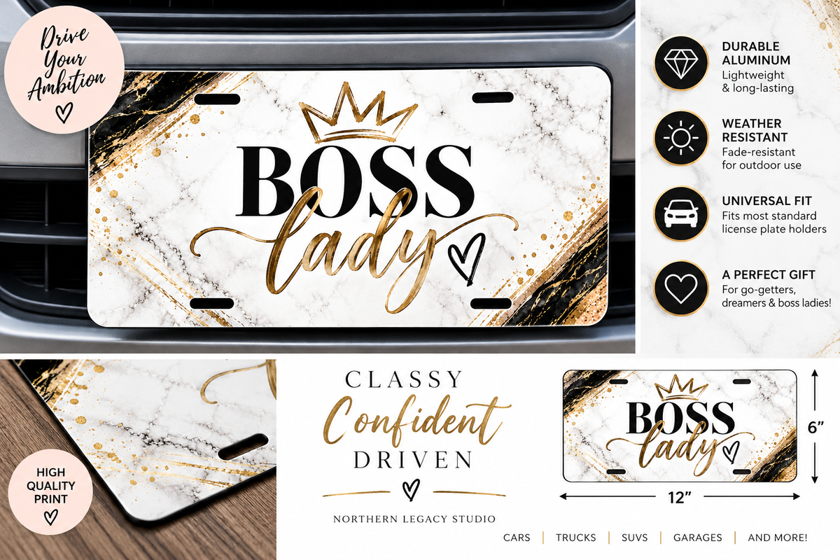 Boss Lady Decorative License Plate – 12" x 6"