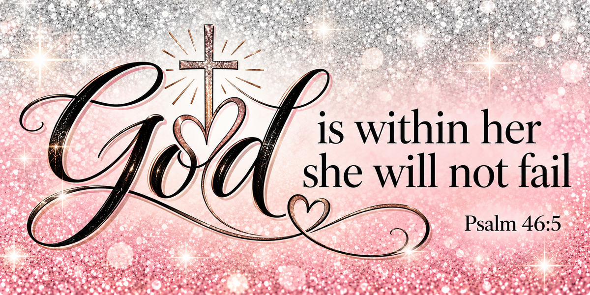 God Is Within Her Decorative License Plate – Psalm 46:5 – 12" x 6"