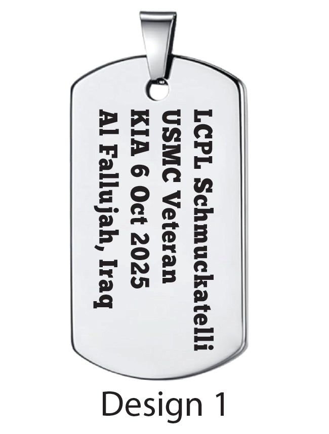 Personalized Commemorative Military Dog Tag