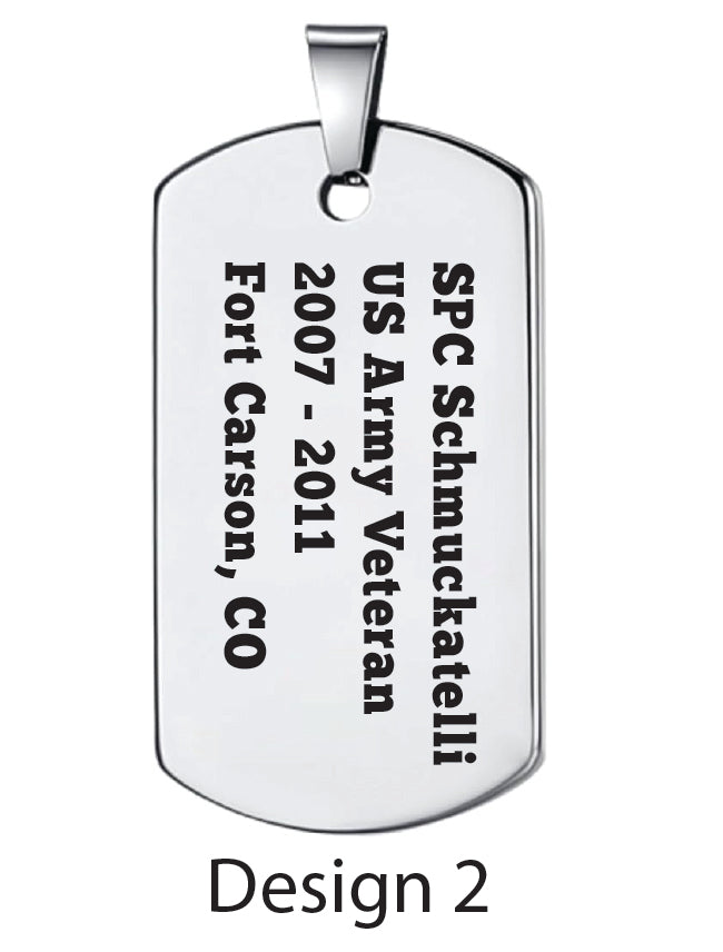 Personalized Commemorative Military Dog Tag