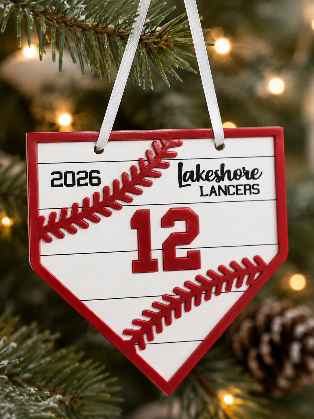 Personalized Baseball Home Plate Ornament