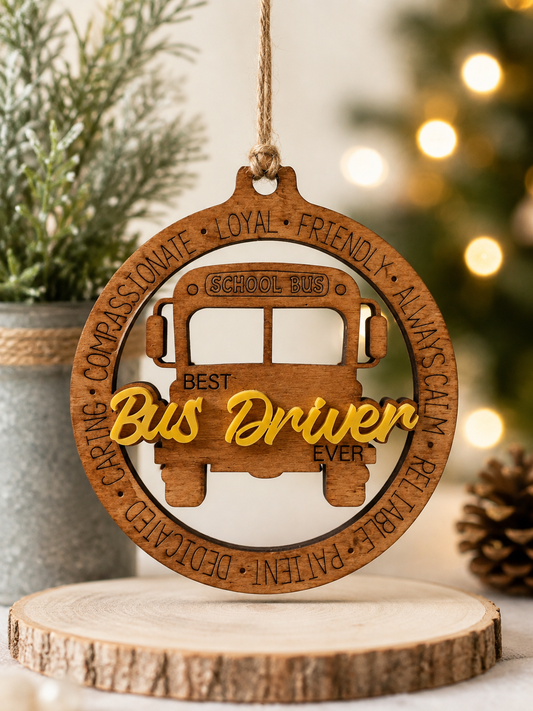 Best Bus Driver Ever Ornament – School Bus Driver Christmas Ornament