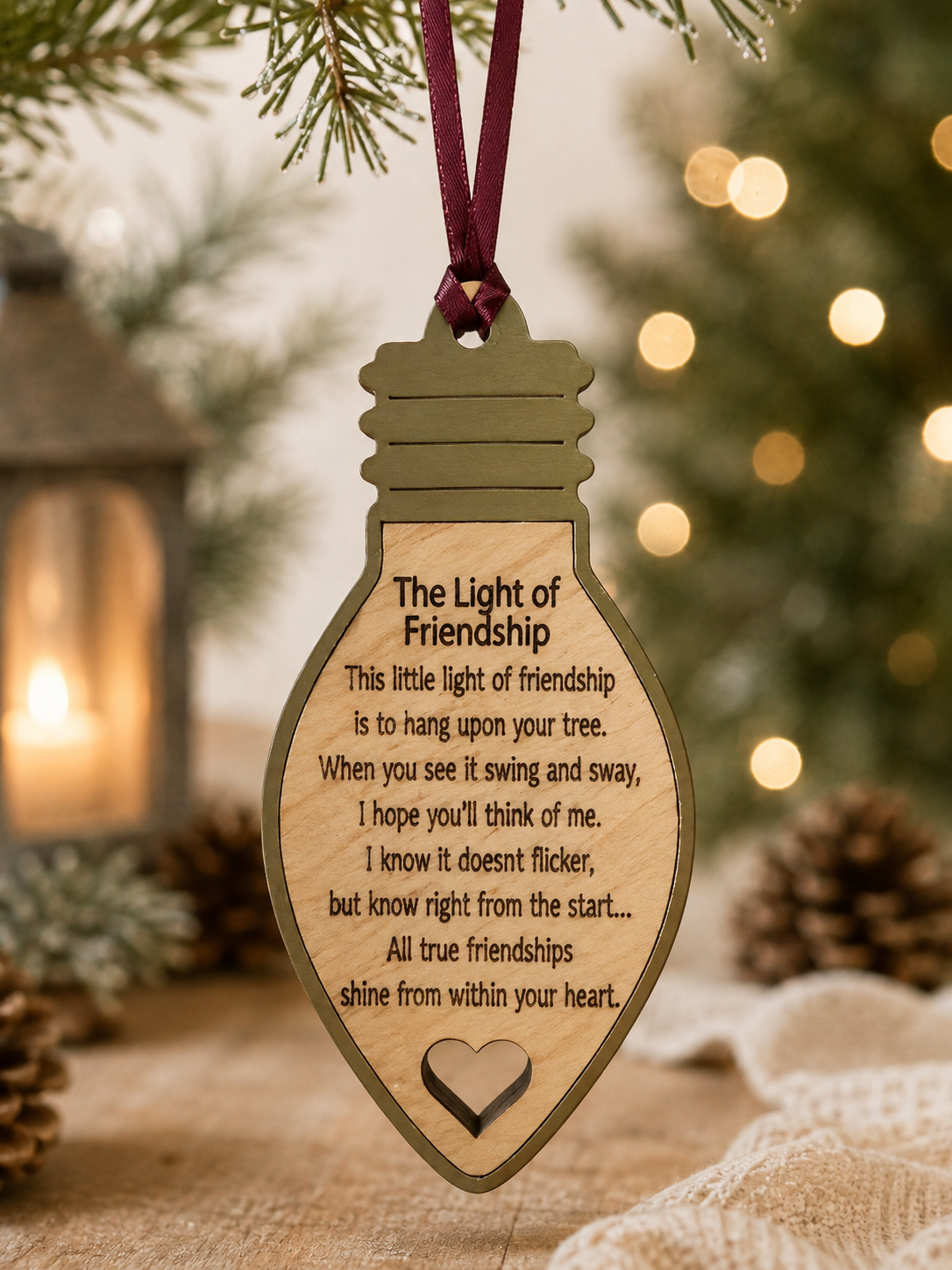 The Light of Friendship Ornament – Meaningful Best Friend Christmas Gift