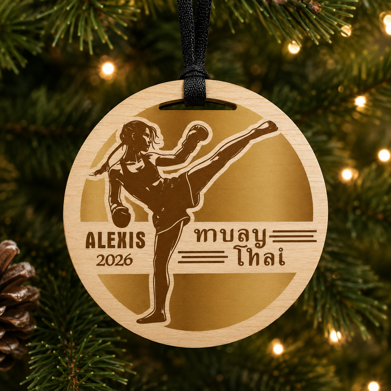 Personalized Muay Thai Fighter Ornament