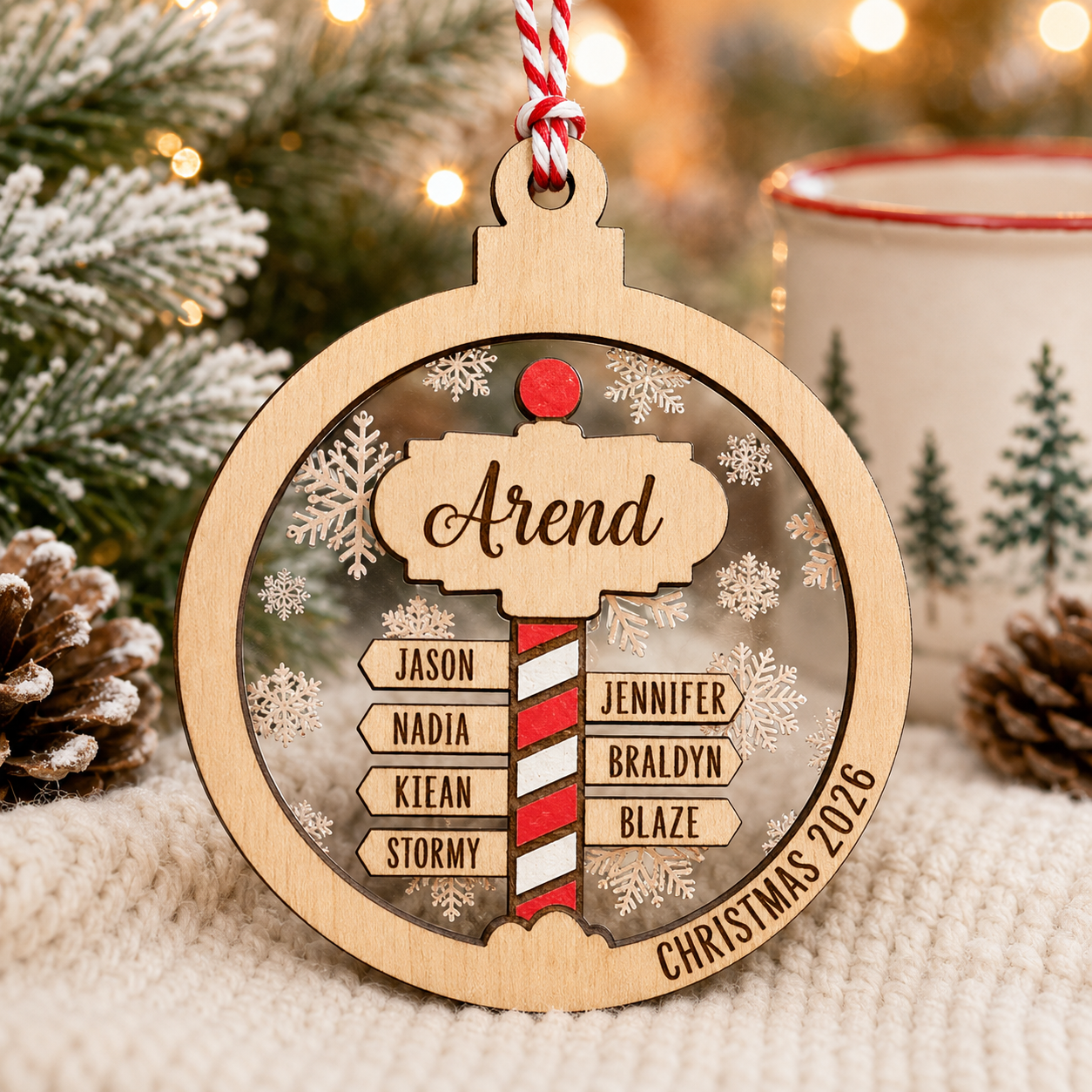 Personalized North Pole Family Ornament