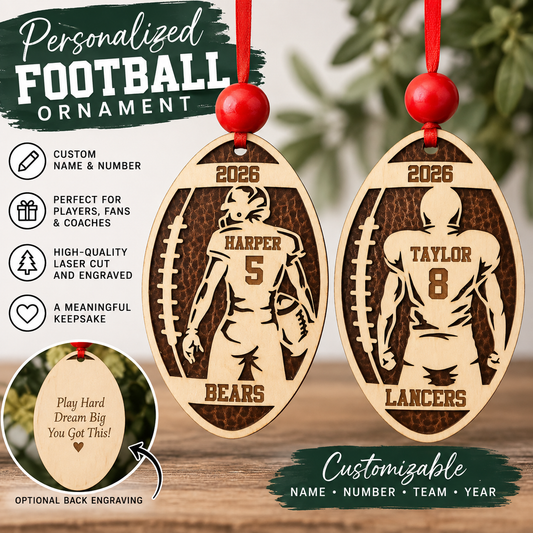 Personalized Football Player Ornament