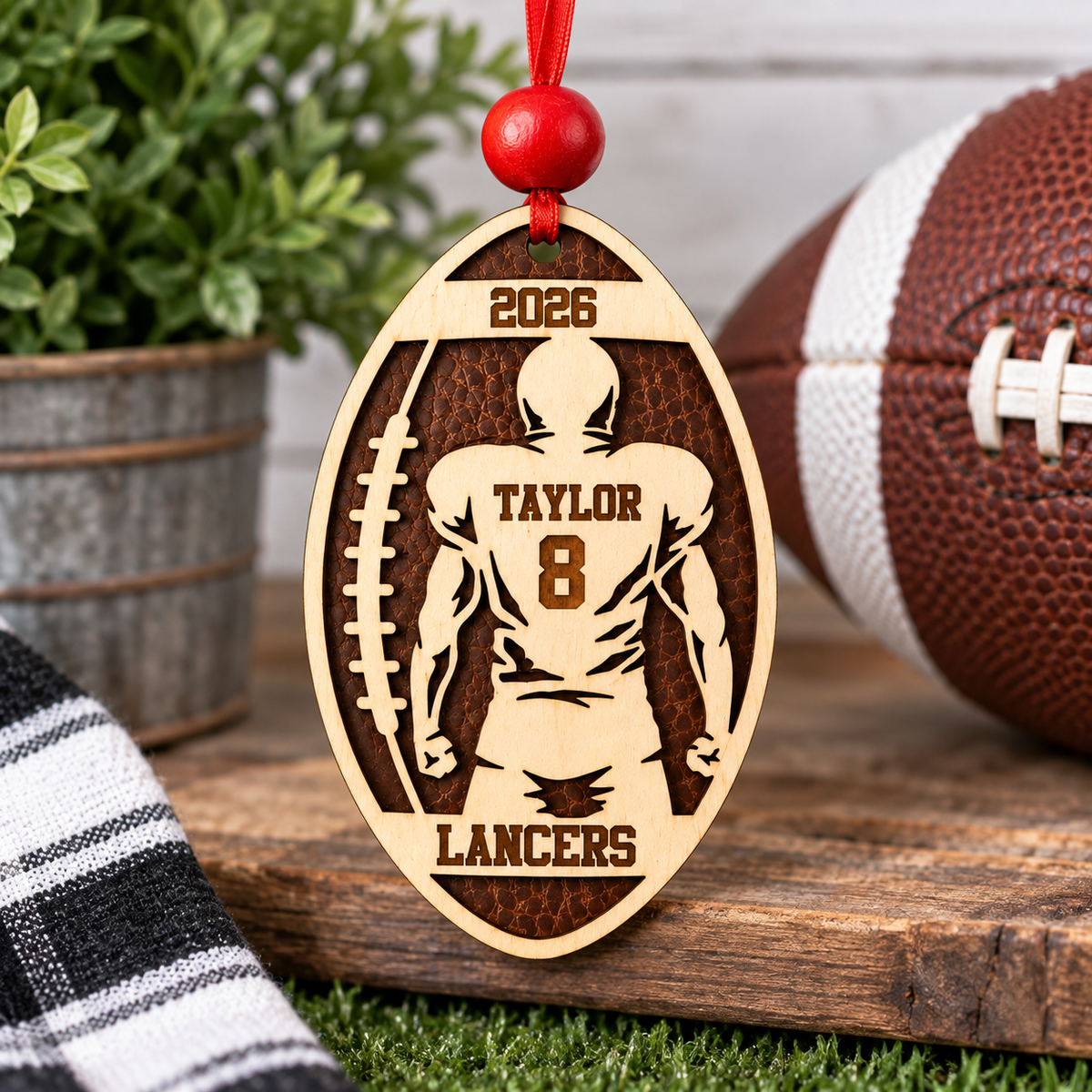 Personalized Football Player Ornament