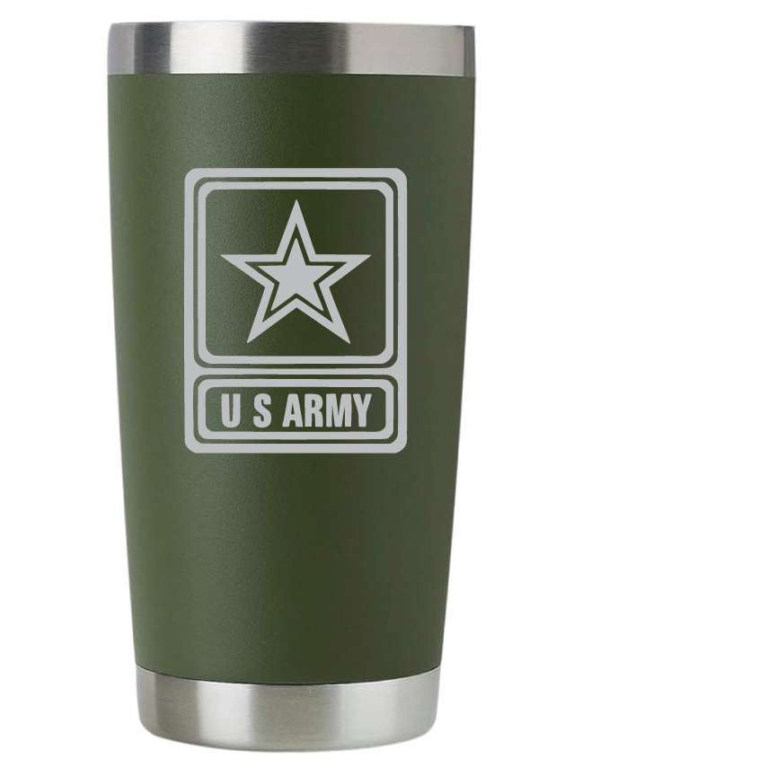 20oz US Army Tumbler – Custom Engraved Stainless Steel Travel Mug