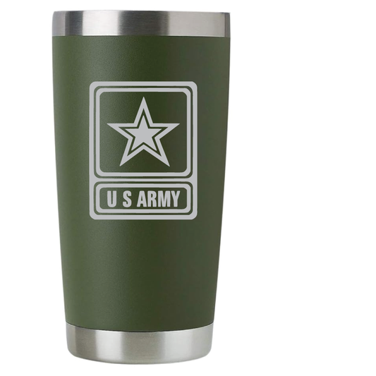 20oz US Army Tumbler – Custom Engraved Stainless Steel Travel Mug (USA01)