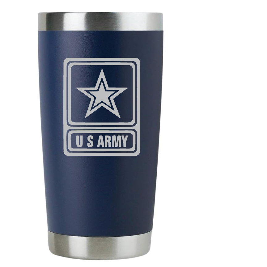 20oz US Army Tumbler – Custom Engraved Stainless Steel Travel Mug