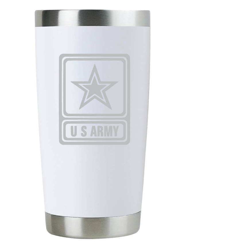 20oz US Army Tumbler – Custom Engraved Stainless Steel Travel Mug