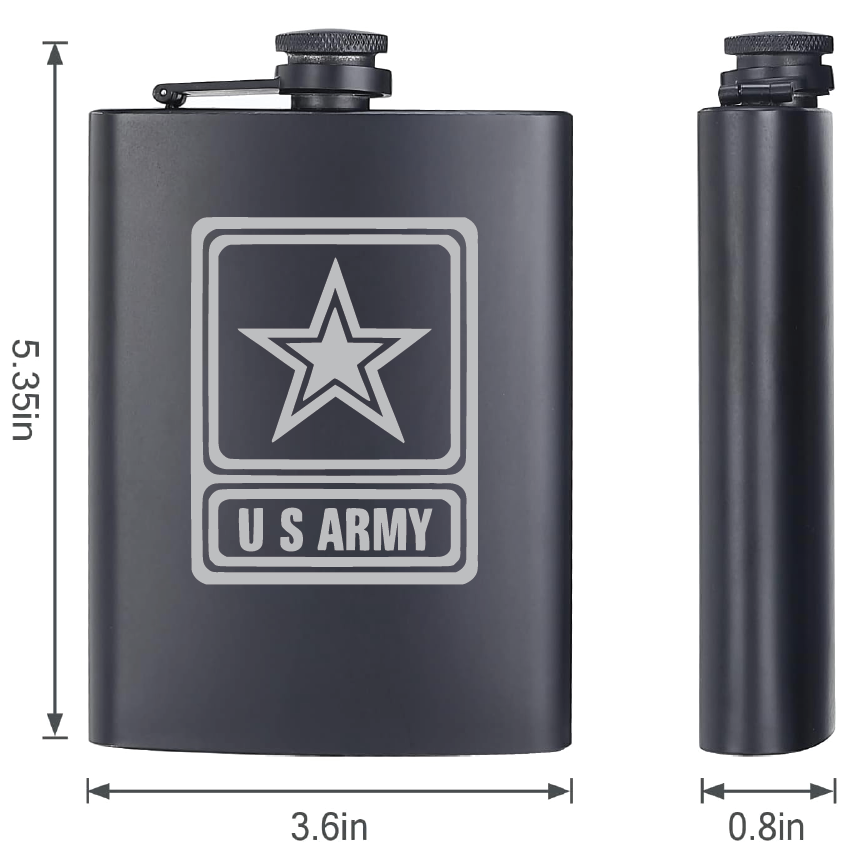 Personalized Military Engraved Stainless Steel Flask