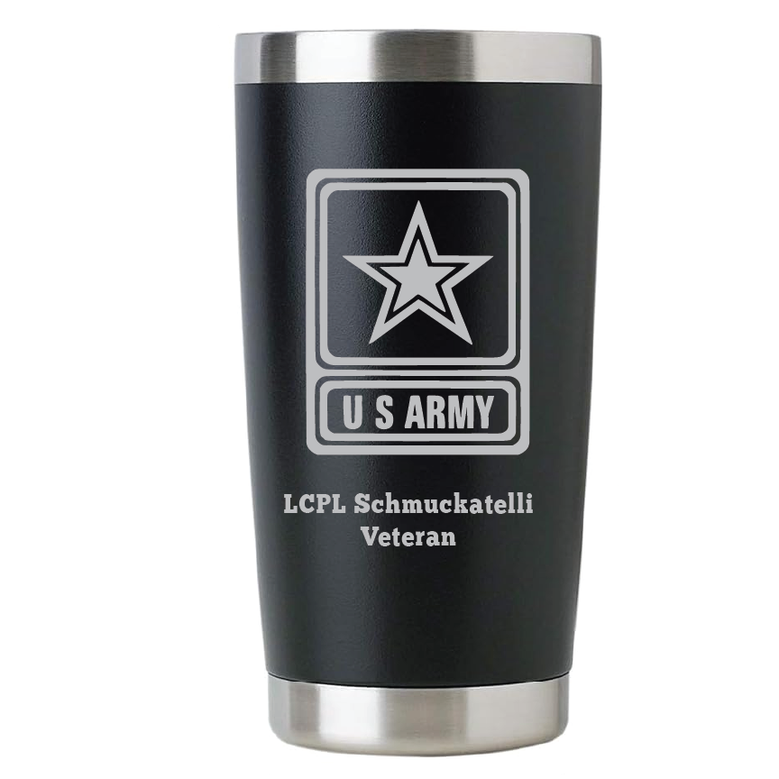 20oz US Army Tumbler – Custom Engraved Stainless Steel Travel Mug