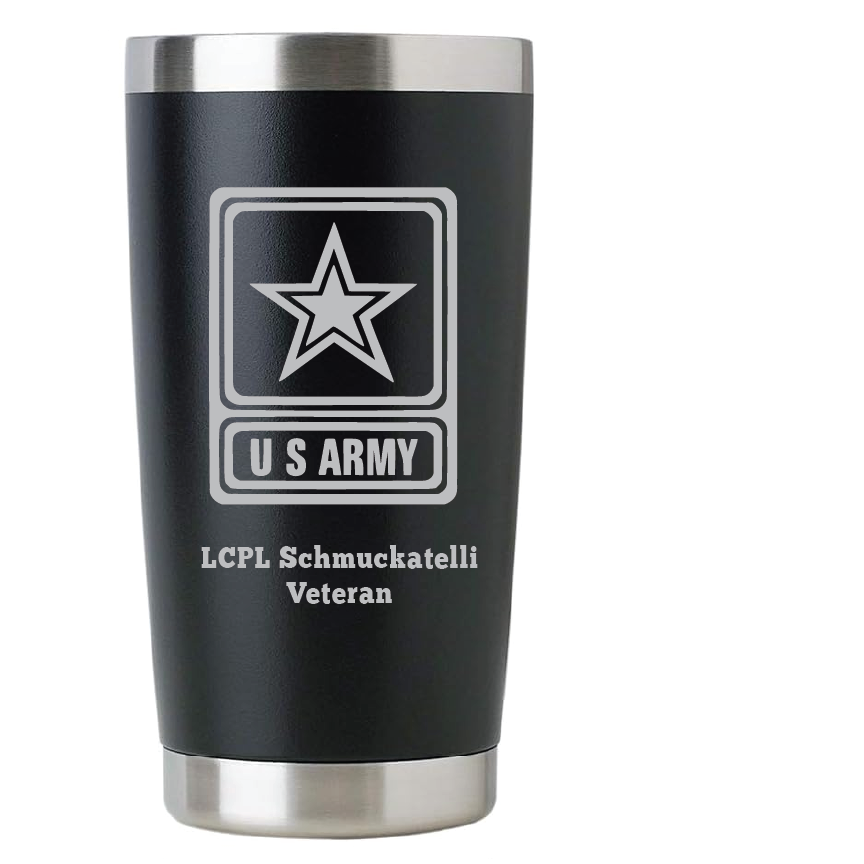 20oz US Army Tumbler – Custom Engraved Stainless Steel Travel Mug
