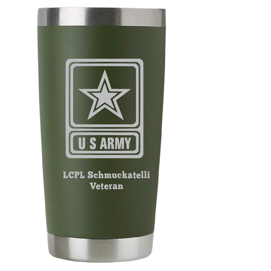 20oz US Army Tumbler – Custom Engraved Stainless Steel Travel Mug (USA01)