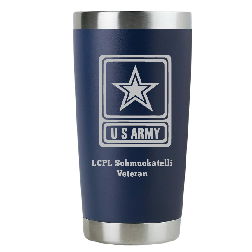 20oz US Army Tumbler – Custom Engraved Stainless Steel Travel Mug