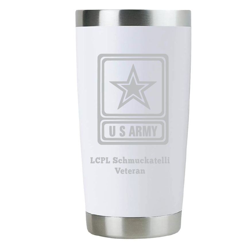 20oz US Army Tumbler – Custom Engraved Stainless Steel Travel Mug