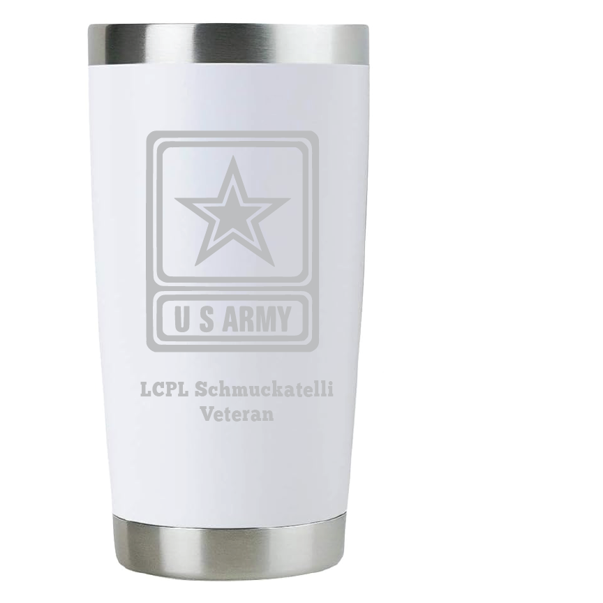 20oz US Army Tumbler – Custom Engraved Stainless Steel Travel Mug (USA01)