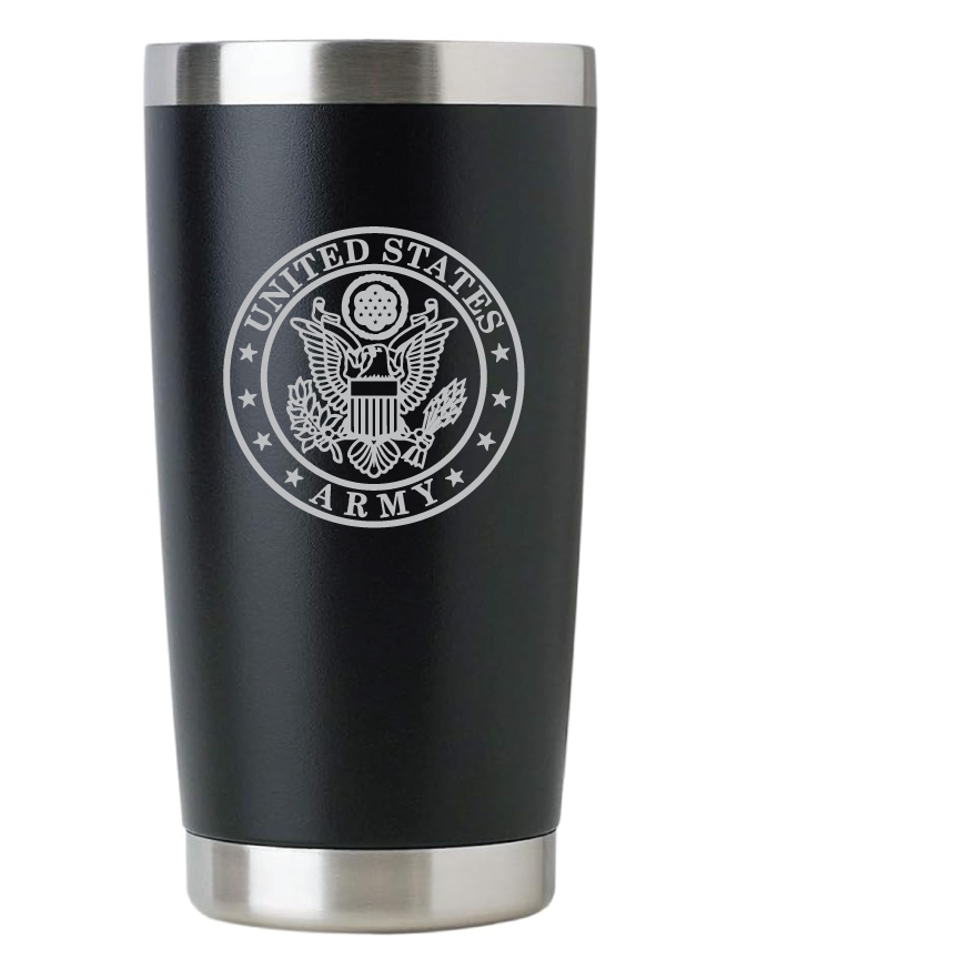 20oz US Army Tumbler – Custom Engraved Stainless Steel Travel Mug (USA02)