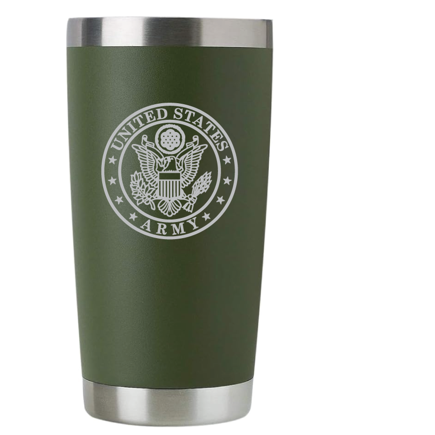 20oz US Army Tumbler – Custom Engraved Stainless Steel Travel Mug (USA02)