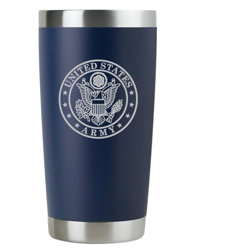 20oz US Army Tumbler – Custom Engraved Stainless Steel Travel Mug (USA02)