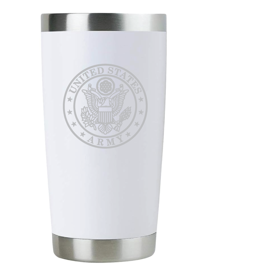 20oz US Army Tumbler – Custom Engraved Stainless Steel Travel Mug (USA02)