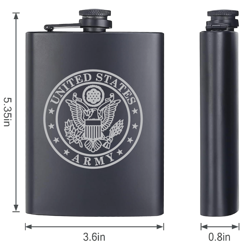 Personalized Military Engraved Stainless Steel Flask