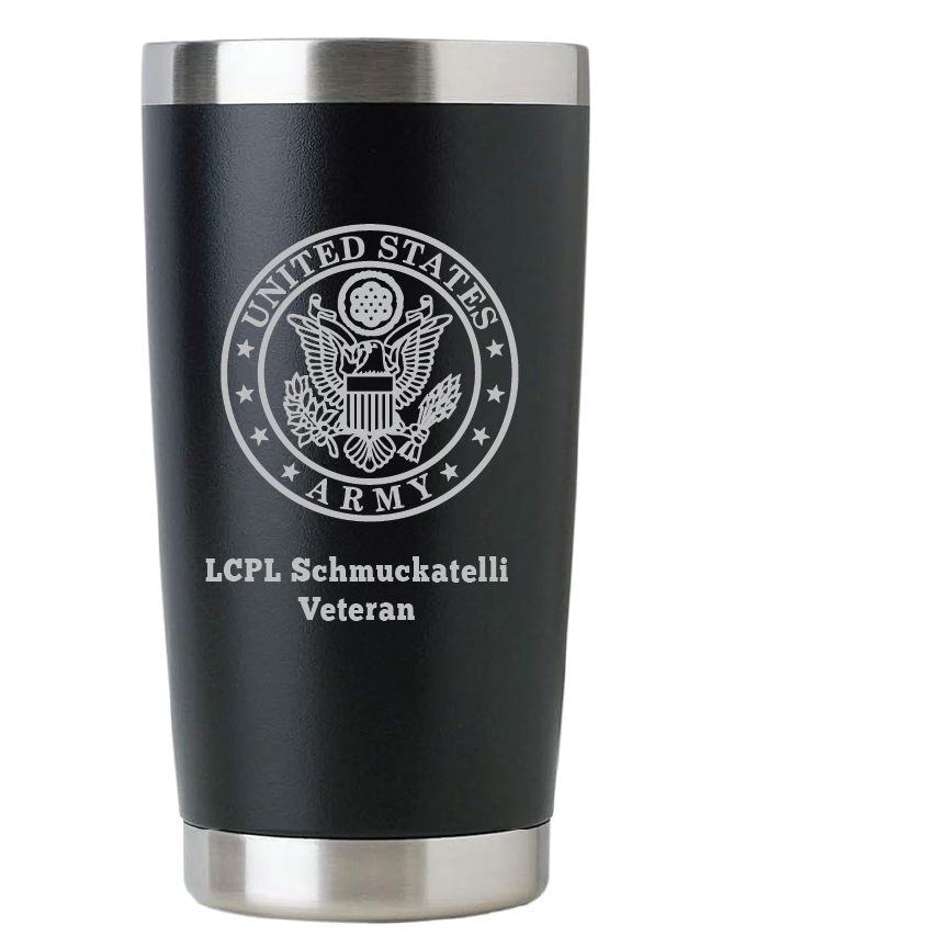 20oz US Army Tumbler – Custom Engraved Stainless Steel Travel Mug (USA02)
