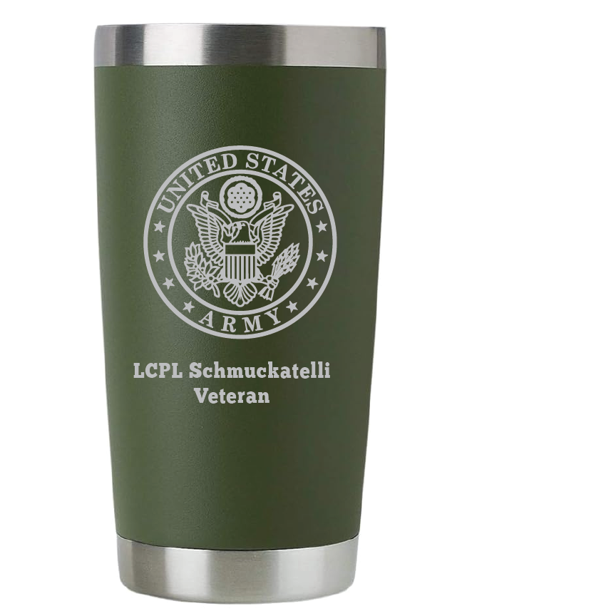 20oz US Army Tumbler – Custom Engraved Stainless Steel Travel Mug (USA02)