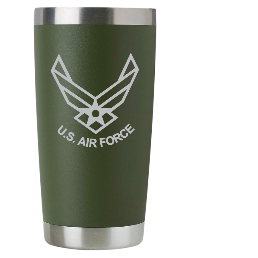 20oz USAF Air Force Tumbler – Custom Engraved Stainless Steel Travel Mug (USAF01)