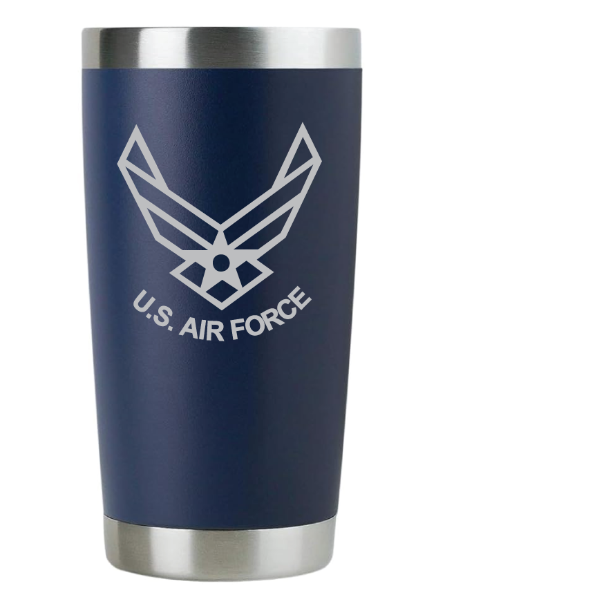 20oz USAF Air Force Tumbler – Custom Engraved Stainless Steel Travel Mug (USAF01)