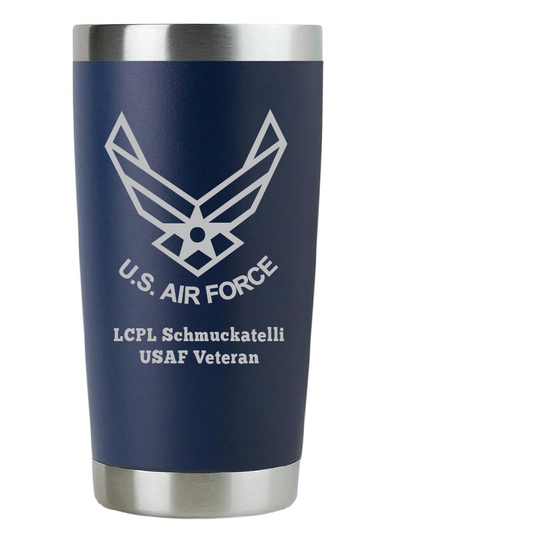 20oz USAF Air Force Tumbler – Custom Engraved Stainless Steel Travel Mug (USAF01)