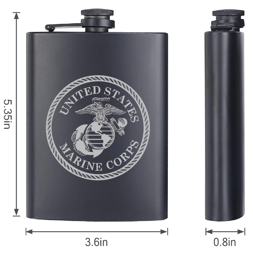 Personalized Military Engraved Stainless Steel Flask