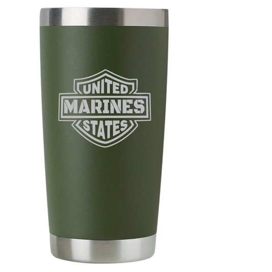 20oz USMC Marine Corps Tumbler – Custom Engraved Stainless Steel Travel Mug (USMC02)