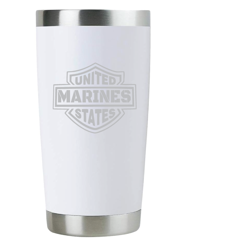 20oz USMC Marine Corps Tumbler – Custom Engraved Stainless Steel Travel Mug (USMC02)