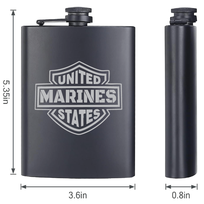 Personalized Military Engraved Stainless Steel Flask