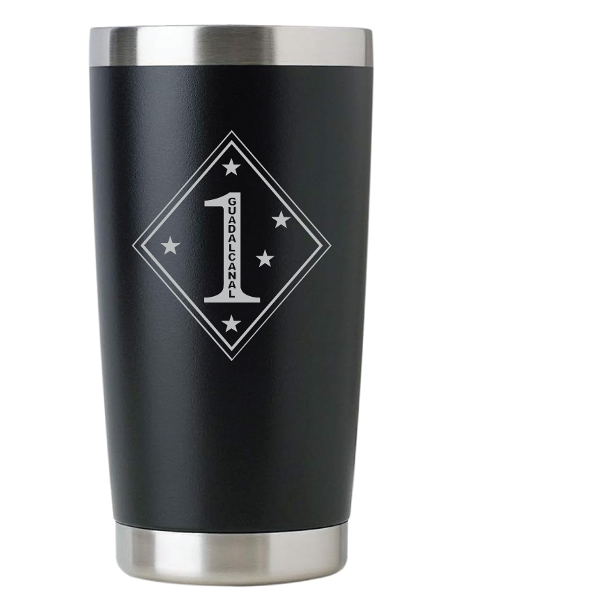 20oz USMC Marine Corps Tumbler – Custom Engraved Stainless Steel Travel Mug (USMC03)