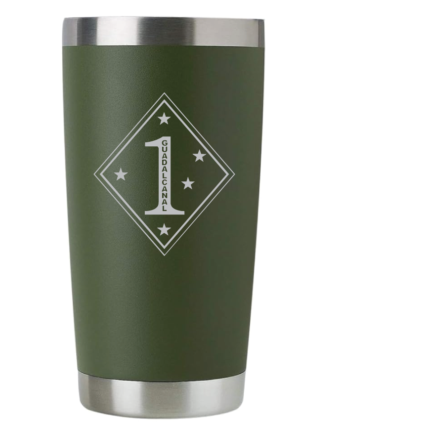 20oz USMC Marine Corps Tumbler – Custom Engraved Stainless Steel Travel Mug (USMC03)