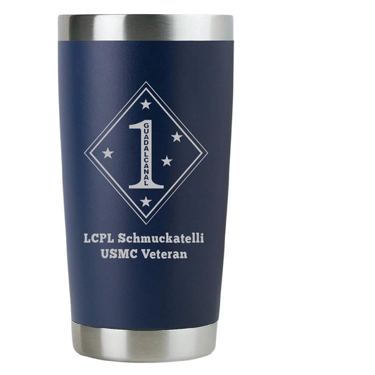 20oz USMC Marine Corps Tumbler – Custom Engraved Stainless Steel Travel Mug (USMC03)