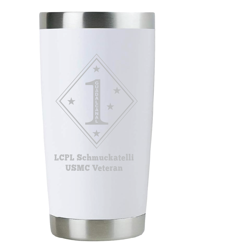 20oz USMC Marine Corps Tumbler – Custom Engraved Stainless Steel Travel Mug (USMC03)