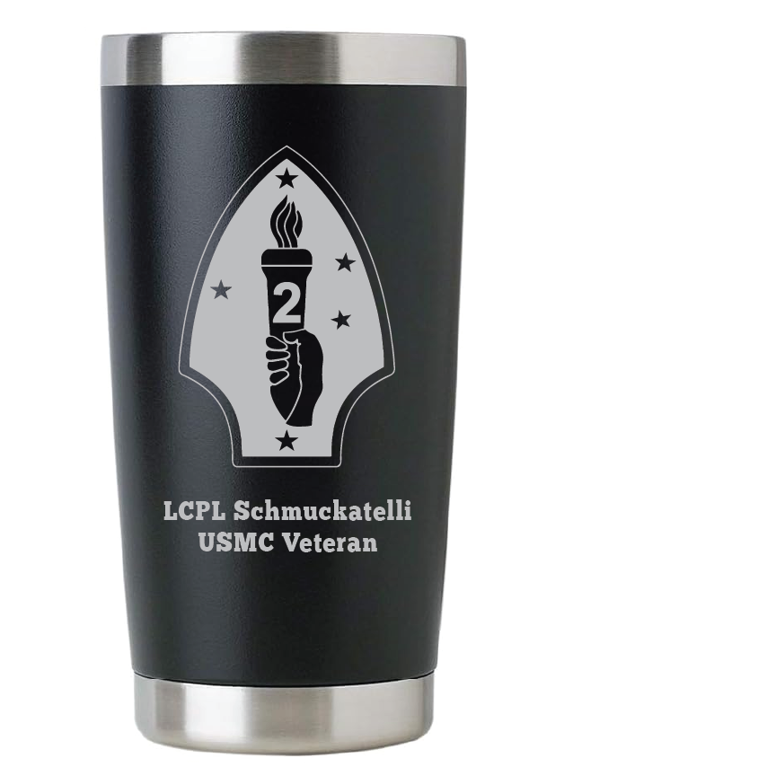 20oz USMC Marine Corps Tumbler – Custom Engraved Stainless Steel Travel Mug (USMC04)
