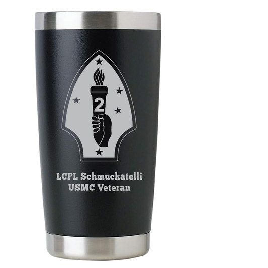 20oz USMC Marine Corps Tumbler – Custom Engraved Stainless Steel Travel Mug (USMC04)