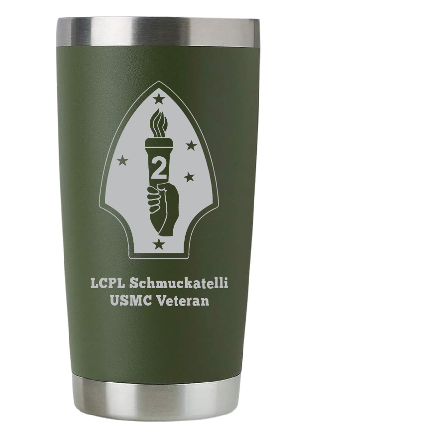 20oz USMC Marine Corps Tumbler – Custom Engraved Stainless Steel Travel Mug (USMC04)