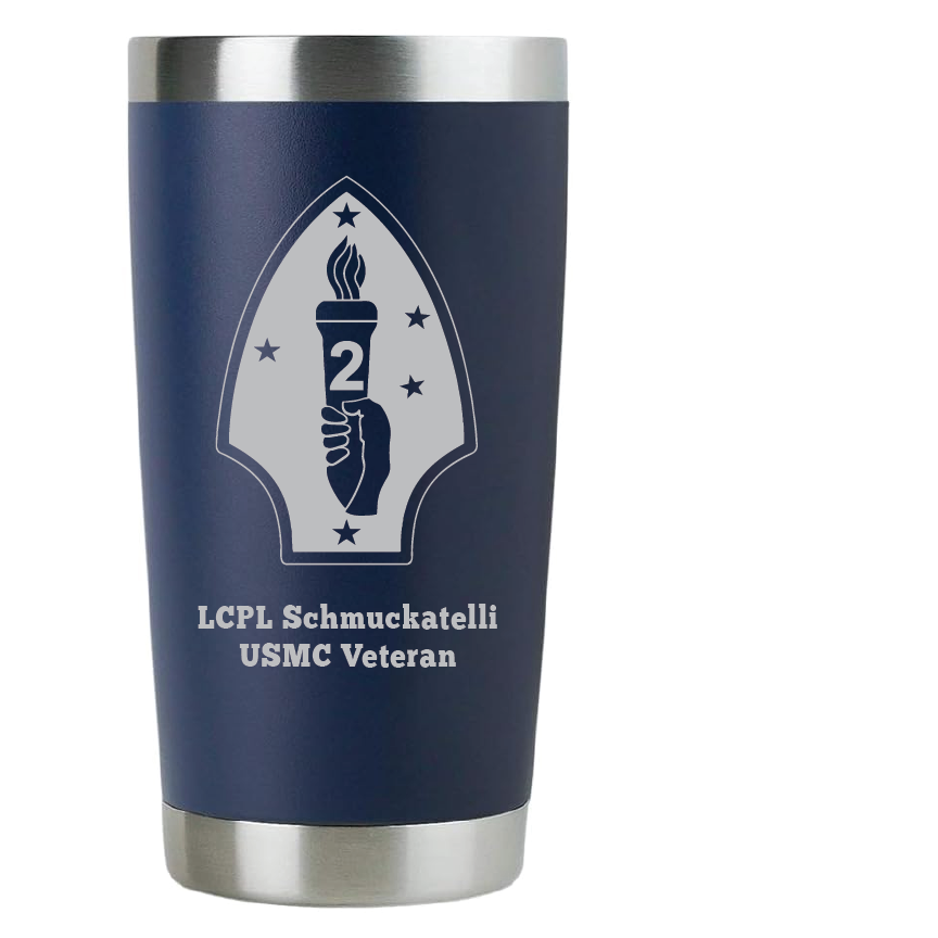 20oz USMC Marine Corps Tumbler – Custom Engraved Stainless Steel Travel Mug (USMC04)
