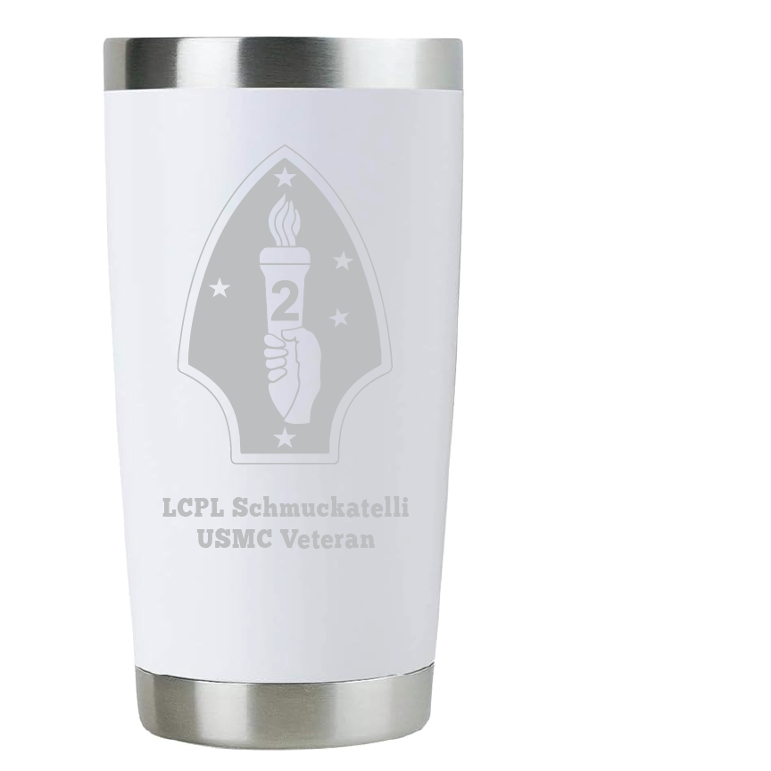 20oz USMC Marine Corps Tumbler – Custom Engraved Stainless Steel Travel Mug (USMC04)