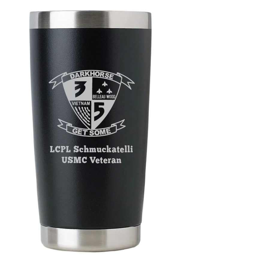 20oz USMC Marine Corps Tumbler – Custom Engraved Stainless Steel Travel Mug (USMC05)